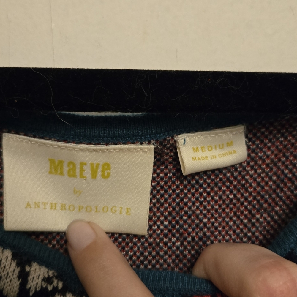 Maeve Brand Teal And Coral Floral Knit Dress Size Medium - Picture 3 of 4